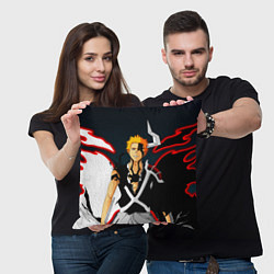 Подушка квадратная Ичиго Куросаки Блич, цвет: 3D-принт — фото 2