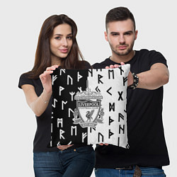 Подушка квадратная Liverpool символы текстура, цвет: 3D-принт — фото 2