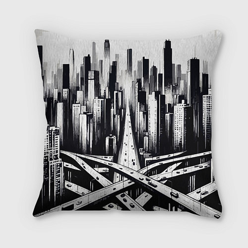 Подушка квадратная American metropolis / 3D-принт – фото 2