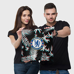 Подушка квадратная Chelsea тропики глитч текстура, цвет: 3D-принт — фото 2