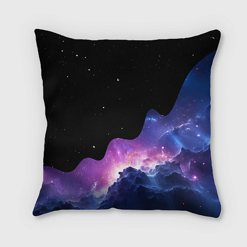 Подушка квадратная Потеки космической краски / 3D-принт – фото 2