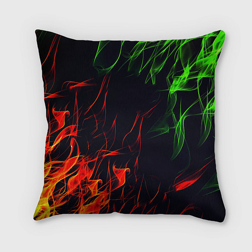 Подушка квадратная Borussia flame toxic / 3D-принт – фото 2