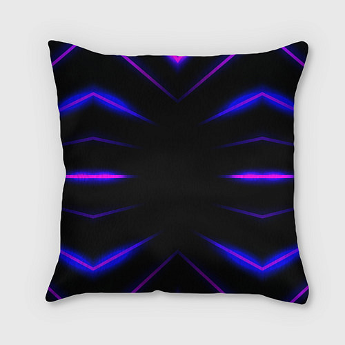Подушка квадратная Color black neon neon / 3D-принт – фото 2