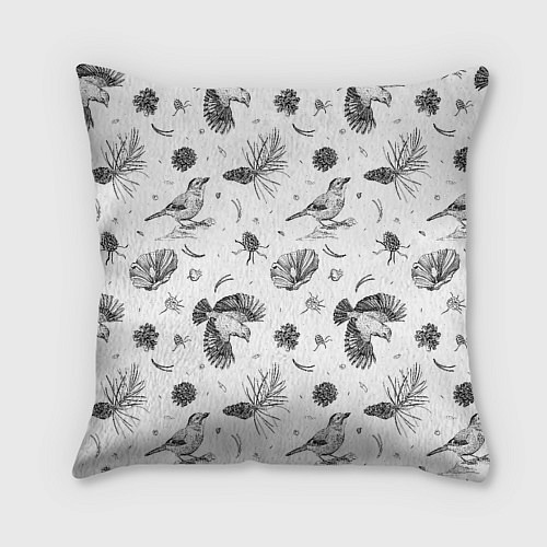 Подушка квадратная Сойка в Бузулукском бору / 3D-принт – фото 2