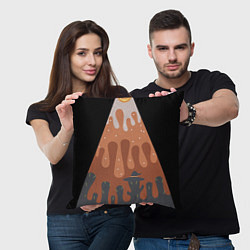 Подушка квадратная Хэллоуин в тыквенном латте, цвет: 3D-принт — фото 2