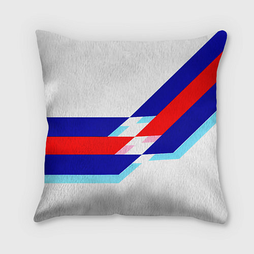 Подушка квадратная Real Madrid текстура полосы / 3D-принт – фото 2