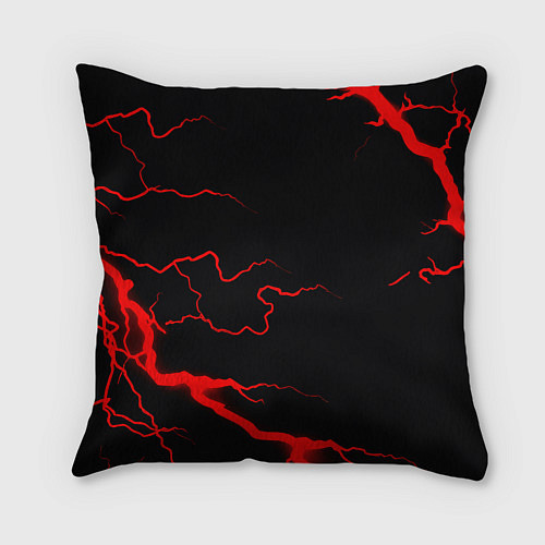 Подушка квадратная Arsenal красные молнии / 3D-принт – фото 2