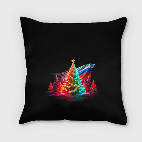 Подушка квадратная Ёлочные чудеса / 3D-принт – фото 2