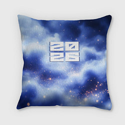 Подушка квадратная 2026 сине-голубая дымка, цвет: 3D-принт