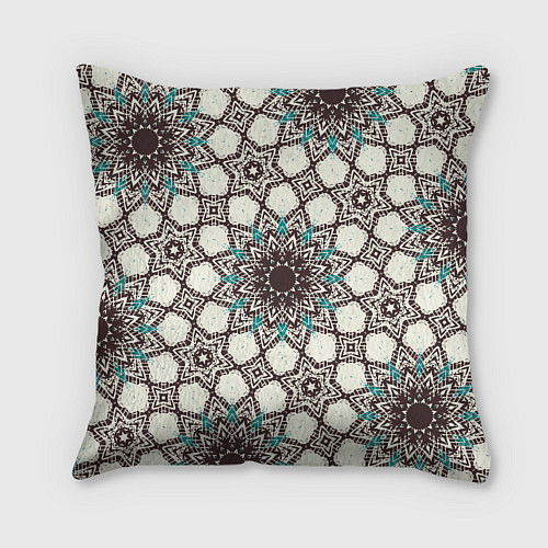 Подушка квадратная Калейдоскоп из цветочных звезд / 3D-принт – фото 2