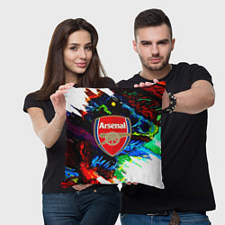 Подушка квадратная Arsenal monster, цвет: 3D-принт — фото 2