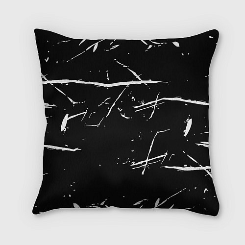 Подушка квадратная Челси штрихи красок белые / 3D-принт – фото 2