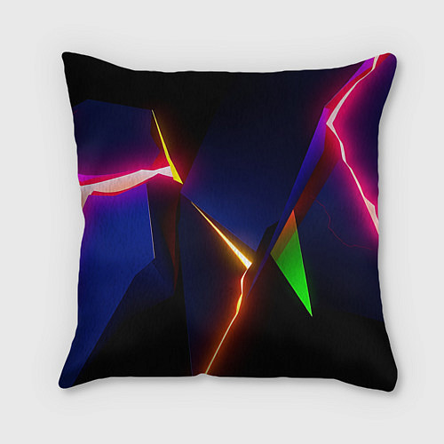 Подушка квадратная Neon colored geometric / 3D-принт – фото 2