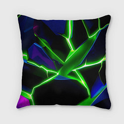 Подушка квадратная Green glow, цвет: 3D-принт