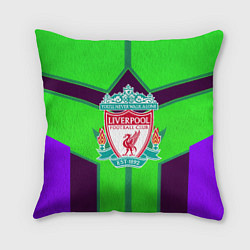Подушка квадратная Liverpool геометрия текстура спорт, цвет: 3D-принт