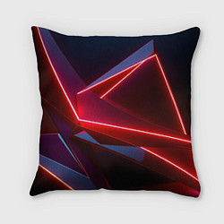 Подушка квадратная Neon laser red, цвет: 3D-принт