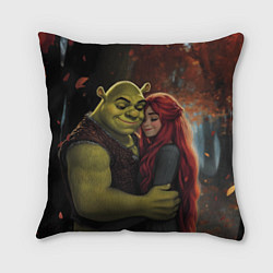 Подушка квадратная Шрек и принцесса Фиона, цвет: 3D-принт