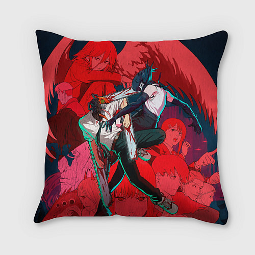 Подушка квадратная Битва с Резе Человек бензопила / 3D-принт – фото 2