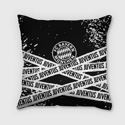 Подушка квадратная Бавария Мюнхен x Ювентус, цвет: 3D-принт