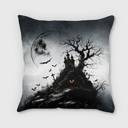 Подушка квадратная Страшное дерево, цвет: 3D-принт