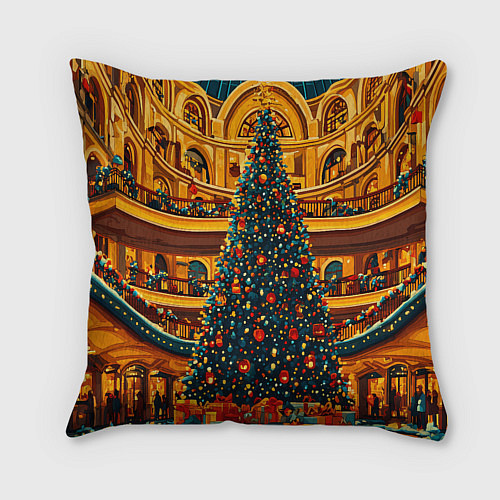 Подушка квадратная Московская новогодняя елка / 3D-принт – фото 2