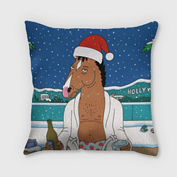Подушка квадратная Новогодний Конь Боджек