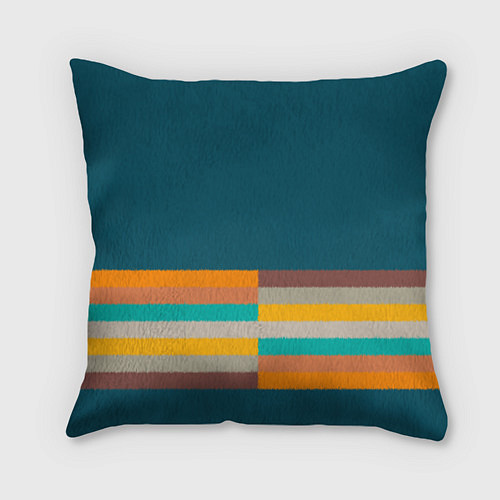 Подушка квадратная Индиго и омбре градиент заката с текстурой / 3D-принт – фото 2