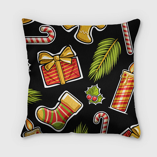 Подушка квадратная Рождественский вайб / 3D-принт – фото 2