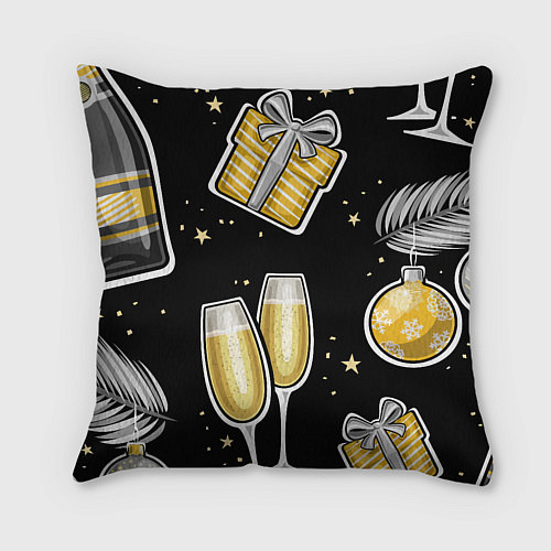 Подушка квадратная Новогодний вайб / 3D-принт – фото 2