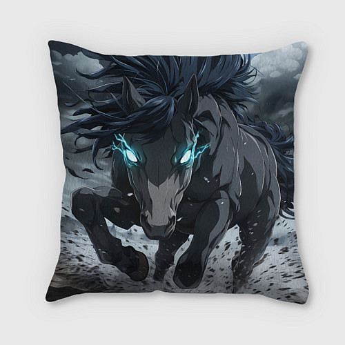 Подушка квадратная Мощный конь / 3D-принт – фото 2