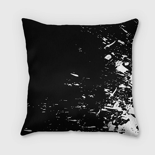 Подушка квадратная Лестер сити краски белые / 3D-принт – фото 2