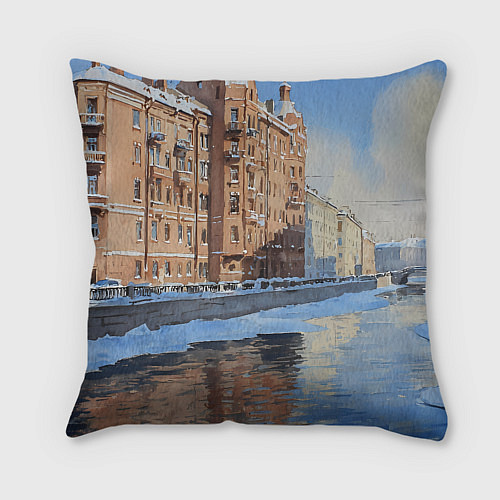 Подушка квадратная Зимний Санкт-Петербург / 3D-принт – фото 2
