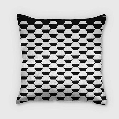 Подушка квадратная Juventus геометрия черно белая / 3D-принт – фото 2