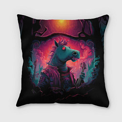 Подушка квадратная Лошадь рок стиль