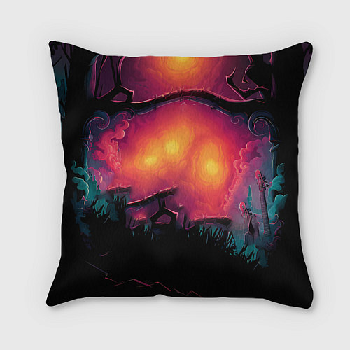 Подушка квадратная Лошадь рок стиль / 3D-принт – фото 2