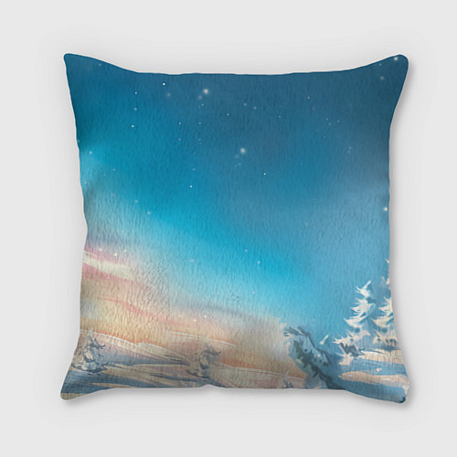 Подушка квадратная Новогодняя лошадь в очках / 3D-принт – фото 2