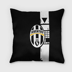 Подушка квадратная Ювентус геометрия белая, цвет: 3D-принт