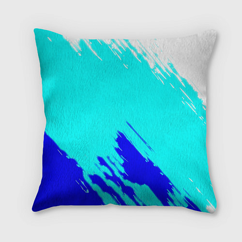 Подушка квадратная Ювентус краски штрихи текстура / 3D-принт – фото 2