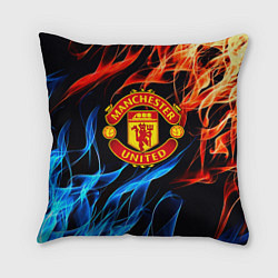 Подушка квадратная Манчестер Юнайтед огонь битва, цвет: 3D-принт