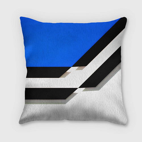 Подушка квадратная Лестер сити геометрия полосы / 3D-принт – фото 2