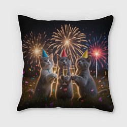 Подушка квадратная Праздничные коты