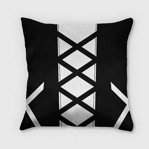 Подушка квадратная Ювентус геометрия полосы линии / 3D-принт – фото 2