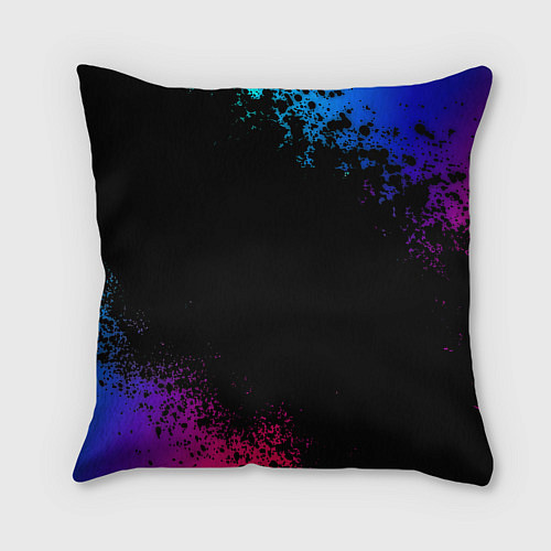 Подушка квадратная Бавария Мюнхен краски неон градиент / 3D-принт – фото 2