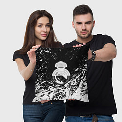 Подушка квадратная Реал Мадрид краски текстура, цвет: 3D-принт — фото 2