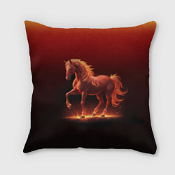 Подушка квадратная Узор с конем огнем