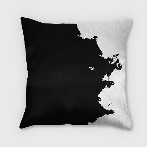 Подушка квадратная Реал Мадрид черно белые краски / 3D-принт – фото 2