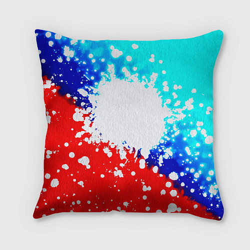 Подушка квадратная Манчестер Юнайтед неон / 3D-принт – фото 2