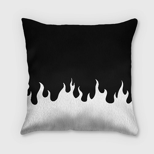 Подушка квадратная Реал Мадрид огонь белый / 3D-принт – фото 2