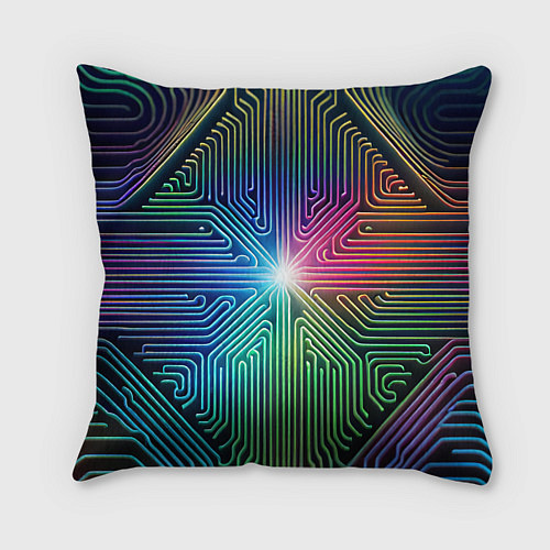 Подушка квадратная Линейная графика / 3D-принт – фото 2