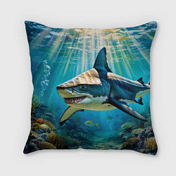 Подушка квадратная Хищник кораллового рифа
